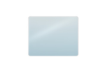 Transparent glass plate, clear acrylic panel, realistic screen glass, glossy plastic glare frame, window effect with sunlight flare, 3D glass rectangle.