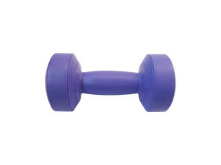 blue barbell, blue dumbbell isolated on transparent background