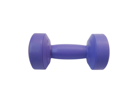 blue barbell, blue dumbbell isolated on transparent background