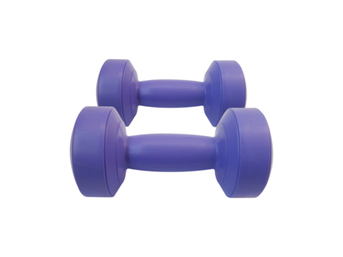 blue barbell, blue dumbbell isolated on transparent background