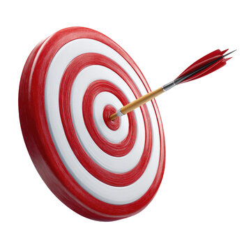 Red target with arrow precisely centered