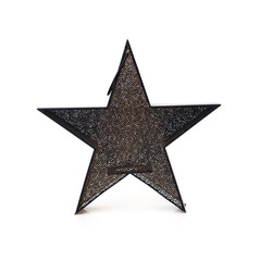 Obraz premium This is a dark, star-shaped lantern with intricate, perforated patterns, perfect for creating a cozy, decorative ambiance.