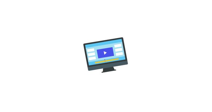 Animated viedo file icon representing viedo file concept for digital and creative use