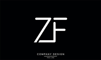 ZF, FZ, Z, F Abstract Letters Logo Monogram Design Font Icon Vector