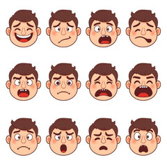 Expressive Faces: A collection of various facial expressions, offering a vibrant depiction of human emotions and sentiments, creating visual communication.