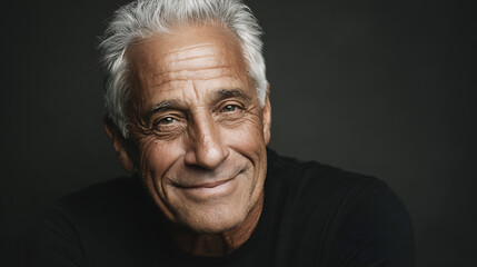 Obraz premium A senior man with a full, confident smile, showing off his new dental implants. 