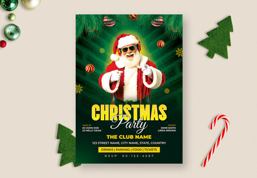 Christmas Festival Music Club Party Flyer Template