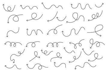 Obraz premium Hand Drawn Doodle Arrows for UX Flow and Presentation