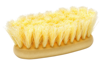 Yellow detailing brush, cleaning car, studio, isolated background, auto detailing