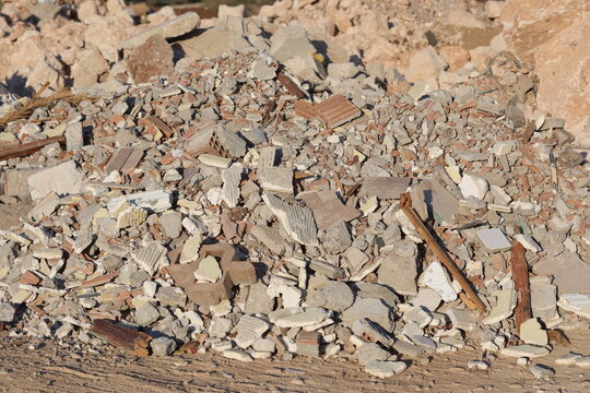 rubble and depris after demolition