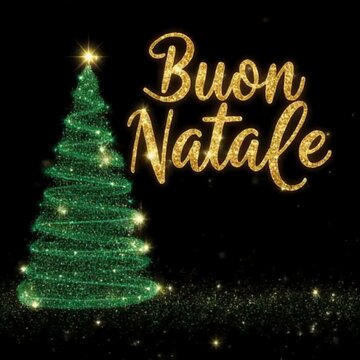 Video di auguri di Buon Natale con quadrati dorati, smeraldo glitterato e neri