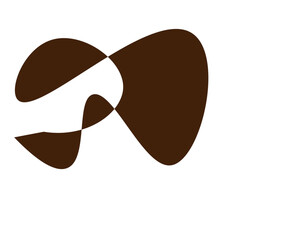 Dynamic abstract organic shape in rich chocolate brown evokes fluid motion and modern design perfect for branding and creative projects seeking a sophisticated organic feel.