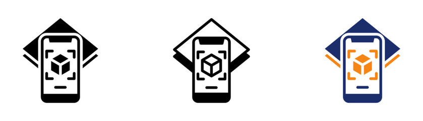 Augmented Reality Icon Collection Glyph & Mixed Style 