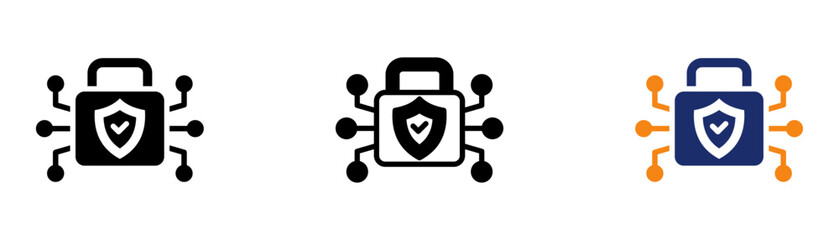 Cybersecurity Icon Collection Glyph & Mixed Style 