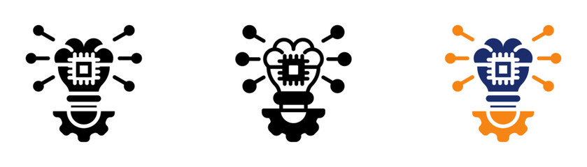 Artificial General Intelligence Icon Collection Glyph & Mixed Style 