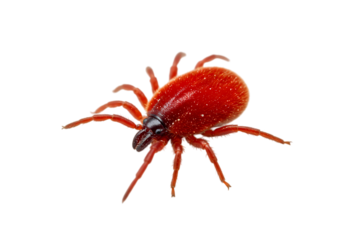 Detailed CloseUp Red Tick Parasite  Identification  Prevention Guide isolated on transparent background