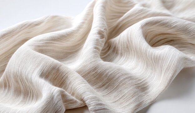 Soft, cream-colored fabric drapes elegantly