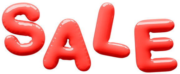 3D画像_風船_SALE_赤