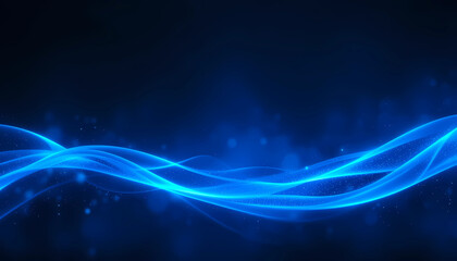 Dynamic Blue Light Waves - Abstract Luminous Background