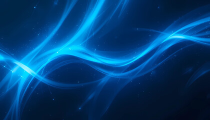 Dynamic Blue Light Waves - Abstract Luminous Background