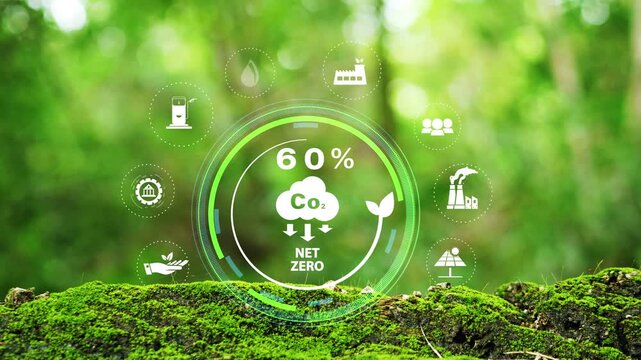 Sustainable development and business based on renewable energy. Reduce CO2 emission concept. Renewable energy-based green businesses can limit climate change and global warming.