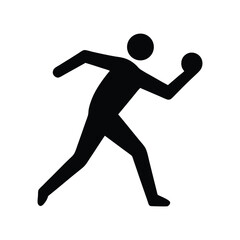 Running Man Silhouette Dynamic Action Pose Illustration