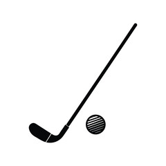 Golf Club and Ball Icon Simple Vector Illustration for Sport Designs