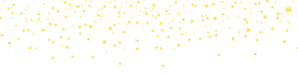 Falling golden glitter confetti creates a festive sparkle effect on a clear background. Soft glowing dust adds a magical touch. Use it for celebration cards and marketing materials. PNG
