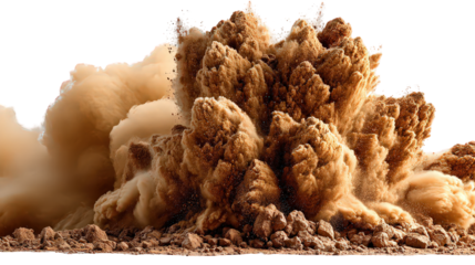 Tan and Brown Dust Explosion on Black Background
