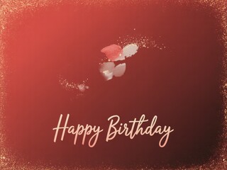 Sparkling red birthday card with elegant script celebrating a special day