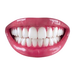 A Close-Up View of a Bright, Healthy Smile Featuring Shiny White Teeth and Pink Gums Against a Clean Background That Emphasizes Dental Aesthetics and Oral Hygiene