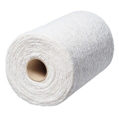 A Close-Up View of a Roll of Soft White Cotton Toweling Material for Crafting, Home Decor, and Versatile Household Use