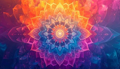 Vibrant mandala design with concentric patterns