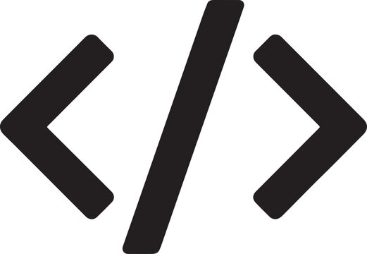 Website code brackets icon, programming, web development, coding and software EPS.