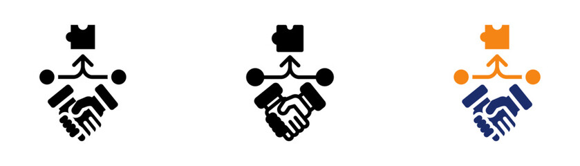 Mergers And Acquisitions Icon Collection Glyph & Mixed Style 