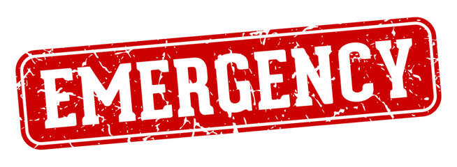 emergency rectangular sign. emergency stamp