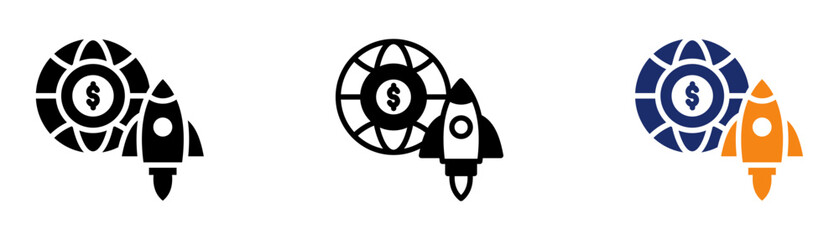 Startup Ecosystem Icon Collection Glyph & Mixed Style 