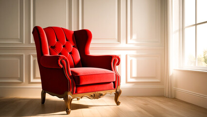 modern living room with red sofa background image