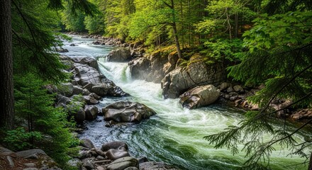 small waterfall in the forest