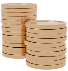 Obraz premium 3D_積まれたコイン_ゴールド