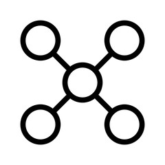 Illustration showing icons related to work and processes (tools, files, commands, security) on a white background