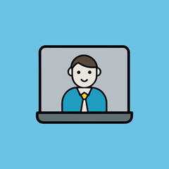 Webinar Presentation Icon Vector Illustration