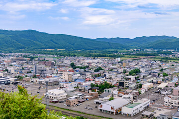 Fototapeta premium 瞰望岩から眺める北海道遠軽町の展望と町の風景 