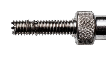 Tapered thread tap with reflective steel surface background isolated on a Transparent background, PNG file.