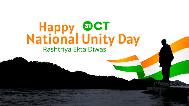A vibrant graphic celebrates Indian National Unity Day, also known as "Rashtriya Ekta Diwas," on October 31st