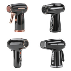 Elegant black and copper hair dryers, perfect for luxury salon branding or modern beauty products