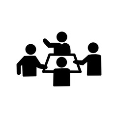 Meeting and Discussion Icon / 会議とディスカッションのアイコン（打ち合わせ・ブレインストーミング・チームワーク）