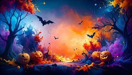 beautiful border frame of scary halloween concepts and themes with copy space, graphic resource
