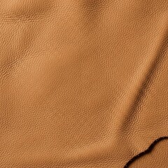 Close-up of a rich, light brown leather texture, showcasing its natural grain and subtle wrinkles. Perfect as a background, material sample, or design element.
