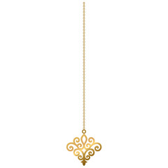 Golden Kazakh ornament pendant on chain S1-04
